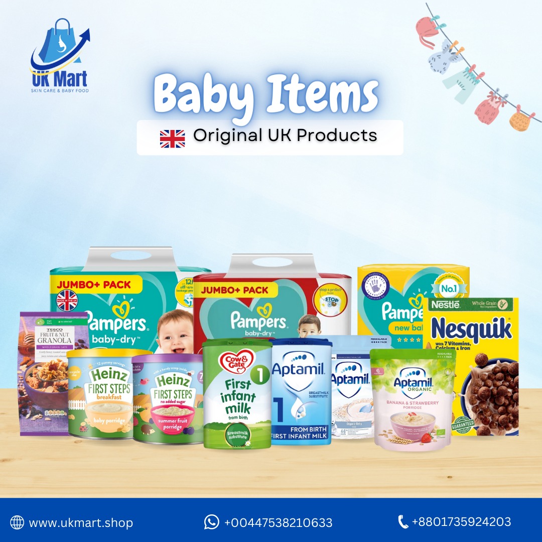 #UKMart #BabyProducts #GenuineUKProducts #Aptamilk #Cereal #heinz #pampers #diaper #BabyCare #ImportedFromUK #ReliableService See less